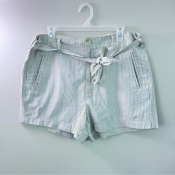 NWT American Eagle striped high rise shorts with tie belt 14 - Picture 1 of 10